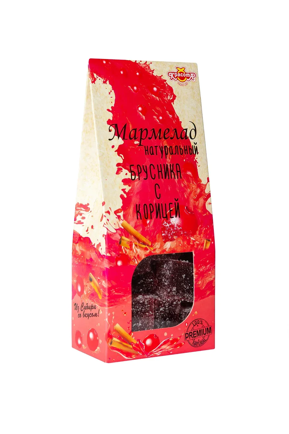 Мармелад натуральный Брусника с корицей, 140г