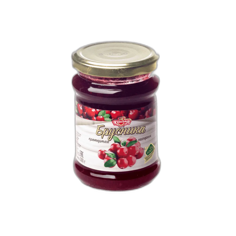 Брусника протертая с сахаром, 300г