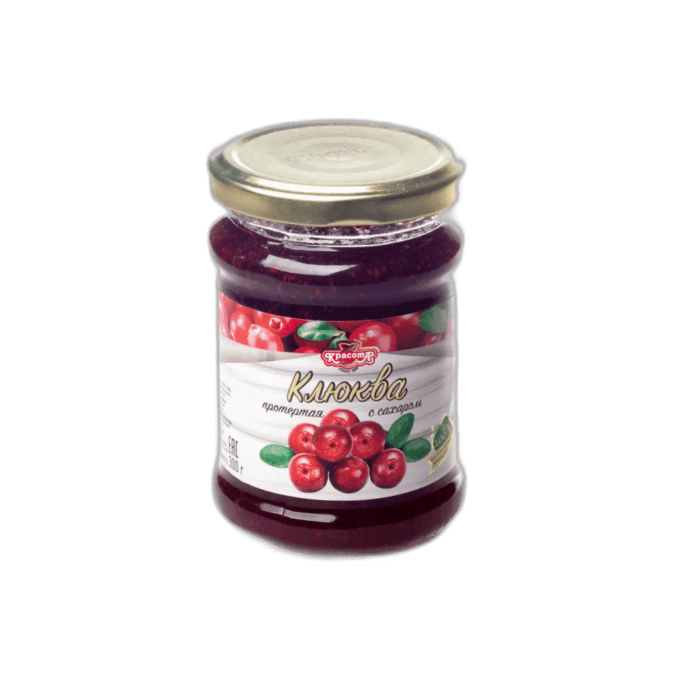 Клюква протертая с сахаром, 300г