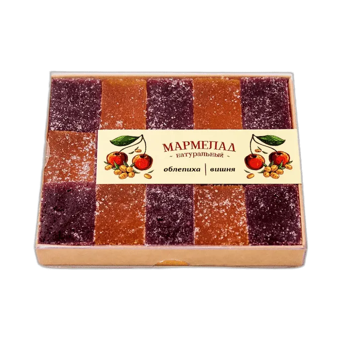 Мармелад натуральный Облепиха-Вишня, 195г